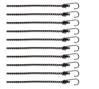 COM-FOUR® Lot de 10 Sangles en Caoutchouc avec Bandes réfléchissantes - Sangles à Bagages - extenseur avec Crochets - Sangles pour Fixer Les Charges - Sangles