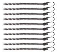 COM-FOUR® Lot de 10 Sangles en Caoutchouc avec Bandes réfléchissantes - Sangles à Bagages - extenseur avec Crochets - Sangles pour Fixer Les Charges - Sangles