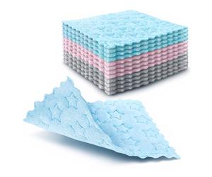 com-four® Lot de 12 Chiffons éponge Motif étoile, torchons Cuisine Vaisselle, lingettes absorbantes ménage Surfaces, Chiffon réutilisable Polyvalent (12 pièces - Motif étoile)
