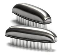 com-four Lot de 2 brosses de lavage à la main en acier inoxydable - Neutralisateur d'odeurs avec poils de nettoyage - Brosse à ongles en acier inoxydable élimine les odeurs - Brosse pour mains et