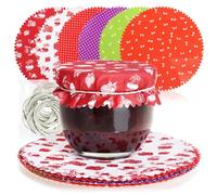 COM-Four® Lot de 24 napperons à Bijoux pour bocaux de Confiture - Décoration pour bocaux de Confiture - Lot de 24 napperons pour bocaux à Confiture