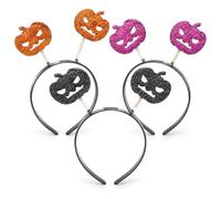 com-four® Lot de 3 serre-têtes citrouille pour adultes, accessoire | Diadème avec motif citrouille pour Halloween, carnaval, soirées à thème et fêtes costumées