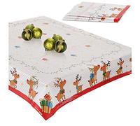 com-four Lot de 4 nappes avec motif de Noël - Nappe lavable env. 80 x 80 cm - Set de surnappe de Noël - Linge de table festif pour couronne de l'Avent, pyramide, gastro (4 pièces - Rennes)
