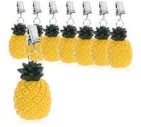 com-four Lot de 8 poids de nappe résistants aux intempéries avec clip - Motif ananas - Environ 40 g (8 pièces - Ananas - 40 g)