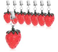 com-four Lot de 8 poids de nappe - Résistants aux intempéries avec pince - Pince à nappe au design fraise - Environ 40 g (8 pièces - Fraise - 40 g)
