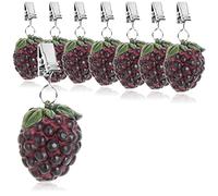 com-four Lot de 8 poids de nappe - Résistants aux intempéries avec pince - Pince à nappe au design mûre - Environ 40 g (8 pièces - Mûre - 40 g)