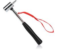 COM-FOUR® Marteau de camping avec extracteur de piquet - Marteau de tente avec dragonne - Marteau de piquet en acier au carbone, chromé (Marteau de tente en acier au carbone - 1 pièce)