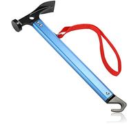 COM-FOUR® marteau en aluminium avec boucle - marteau de camping avec extracteur de piquet - marteau de tente avec dragonne - marteau à piquet accessoires (Marteau de tente en aluminium - 1 pièce)
