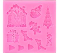 COM-FOUR® Moule en silicone "Noël" pour pâte d'amande et fondant - gâteaux faits maison (01 pièce - Noël 1)