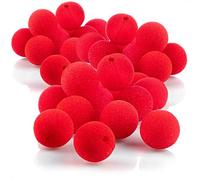 com-four® Nez de clown en mousse rouge - Ø 5 cm - nez éponge amusants pour déguisements, Mardi Gras, Carnaval et fêtes à thème