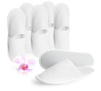 com-four® pantoufles en éponge, pantoufles fermées en blanc | pantoufles d'hôtel - pantoufles d'invité - pantoufles de bain - unisexe