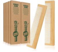 COM-FOUR® Peigne à Cheveux en Bambou - 10 Pièces de 13,5 cm - Dents Fines pour Coiffure et Poche - Bois Naturel Marron