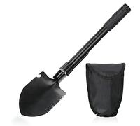 COM-FOUR® Pelle Pliante avec Manche Long, Mini Pelle Pliante avec Manche | pelle avec décapsuleur - petite scie et pioche