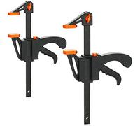 COM-FOUR® Pince à une main 2x - Pinces - Jeu de pinces à dégagement rapide pour artisan - Pince à vis - Pince à main pour le serrage et le serrage d'une seule main (Envergure 15cm)