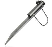 com-four® Porte-parasol en métal massif - pied de parasol avec poignée, pour sol de gravier et de sable - base pour parasols de Ø 25/32/35 mm (argenté)