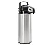 COM-FOUR® Pot à pompe isolé de 1,9 L - Airpot en acier inoxydable avec insert en verre - therme avec mécanisme de pompe (01 pièces - 1,9 litre)
