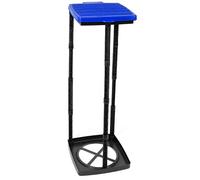 com-four® Poubelle avec couvercle, avec 3 hauteurs différentes, bleu | porte-sacs poubelle - support sac poubelle