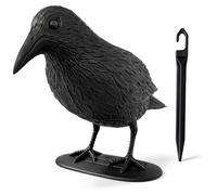 com-four® répulsif Pigeons Corbeau - Corneille en Plastique - effaroucheur pour Balcon, Jardin et terrasse - leurre réaliste avec Socle env. 30 cm (1 pièce - Corbeau Noir)