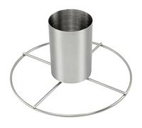 COM-FOUR® Rôtissoire à poulet en acier inoxydable - gril à poulet avec récipient à arôme - rôtissoire à gril pour la cuisson de poulets entiers au four (01 pièce - avec conteneur d'arômes)