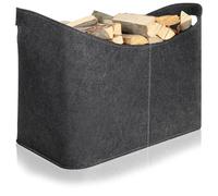 COM-FOUR® Sac en feutre xxl pour le shopping, les journaux, le papier, les jouets, les pique-niques ou la plage, robuste en feutre épais, pour le bois de chauffage (01 pièce anthracite 54x30cm)