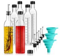com-four® set de 21 pièces avec bouteilles en verre 500 ml graduées, verseurs, entonnoir et accessoires, distributeur pratique pour huile, vinaigre et liqueur (ensemble de 21 pièces)
