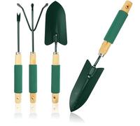 com-four® Set de 4 Outils de Jardinage avec transplantoir, Pelle à Main, râteau à Fleurs et désherbeur Manuel, kit Pratique pour Plantation et Entretien du Jardin (04-teiliges Gartenset)