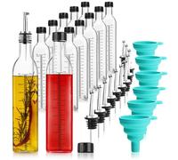 com-four® set de 42 pièces avec bouteilles en verre 500 ml graduées, verseurs, entonnoir et accessoires, distributeur pratique pour huile, vinaigre et liqueur (ensemble de 42 pièces)