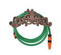 com-four® Support de tuyau d'arrosage en fonte - support de tuyau pour le jardin - support mural - 35,5 x 14 x 15,5 cm (bruni)