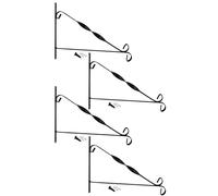 com-four® support mural 4x en acier enduit de poudre, crochet pour pot de fleur, jardin, carillons éoliens, panier suspendu, avec vis et chevilles (4 pièces - tourné)