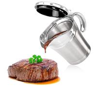 COM-FOUR® Thermo saucière - saucière en acier inoxydable à double paroi - récipient à sauce isotherme - garde les aliments au chaud ou au frais - va au lave-vaisselle (couleur argent - 400ml)