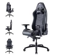 Com4Gaming Argon 2023-Onyx Fauteuil de jeu en cuir synthétique respirant, cuir synthétique, onyx noir, 165-195 cm