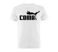 Coma Letter Printed T-Shirt Mens Unisex White Tees M