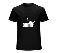 Coma Letter T-Shirt Mens Unisex Black Tees L