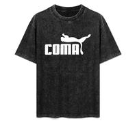 Coma Letter Unisex T-Shirt Printed Tee Graphic Top Men Black Shirt XL