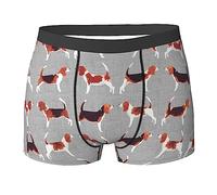 COMAAM Beagle Patterns Boxer pour homme (multi-facettes) Boxer élastique pour homme, noir, Medium