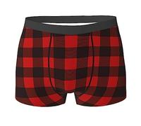 COMAAM Caleçon rouge et noir pour hommes Boxer Shorts (multi-facettes) Boxer élastique pour homme Leggings Sous-vêtements, noir, Large