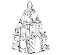 COMAAM Cape décorative à capuche pour adulte - Costume d'Halloween pour jeu de rôle, Dalmatien mignon, taille unique