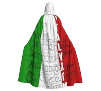 COMAAM Cape décorative à capuche pour adulte - Motif drapeau italien - Colisée romain - Costume de jeu de rôle, Drapeau italien du Colisée romain, taille unique