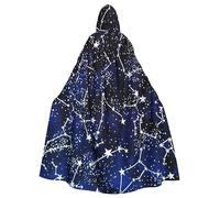 COMAAM Cape décorative phosphorescente pour adulte - Cape à capuche pour adulte - Costume d'Halloween pour jeu de rôle, Brille dans le noir., taille unique