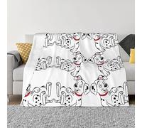 COMAAM Couverture dalmatienne mignonne en flanelle (style horizontal) pour canapé et lit