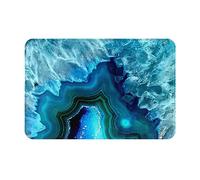 COMAAM Tapis antidérapant en flanelle bleu turquoise 40,6 x 61 cm pour intérieur et extérieur