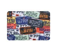 COMAAM Tapis antidérapant en flanelle pour plaque d'immatriculation, 40,6 x 61 cm, intérieur et extérieur, tapis d'entrée