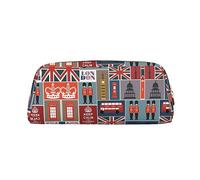 COMAAM Trousse à crayons tridimensionnelle en cuir avec fermeture éclair et imprimé chimie, convient pour le rangement de papeterie et de cosmétiques, Symboles de l'Angleterre, Taille unique, Trousse