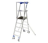 Echelle Tubesca -Comabi Plate-forme de travail ultra-mobile Veloce à 2 marches garde-corps rigide avec sangle anti-chute