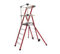 Tubesca-Comabi Plate-forme isolante unique Sherpa fibre 3 marches garde-corps rigide