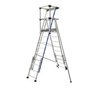 Tubesca-Comabi Plate-forme télescopique Sherpascopic 8-10 marches garde-corps à lisses rigide G