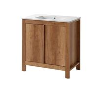 COMAD Ensemble Meuble Vasque Salle De Bain - Bois - 80 Cm - Typical Oak