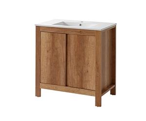 COMAD Ensemble Meuble Vasque Salle De Bain - Bois - 80 Cm - Typical Oak