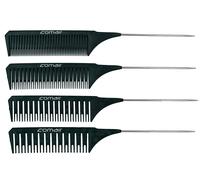 Comair Carbone Profi Line Moment Fort Jeu de Peigne 4er 22 CM Avec Abteilspitze