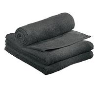 Comair Essentials Lot de 3 serviettes pour armoire Noir 100 % coton 50 x 90 cm